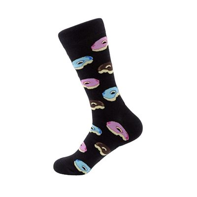 Drincoshow Gourmet Socks Donut Oreo Popcorn Sandwich Casual Cotton Socks European and American Street Trends Mid-Calf Socks (European code: 39-46,Doughnuts)