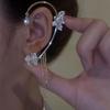 2PCS Women's Clip-On Earrings Without Pierced Rose Flower Bone Clip Butterfly (Butterfly Flower Tassel Clips) view 2