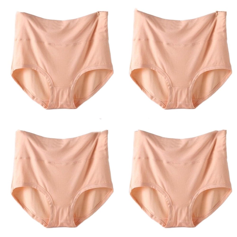 4 Pieces Plus Size Comfortable Modal Women Underwear Pretty Panty Elastic Briefs High Waist Soft Women Panties (Color : Shape6, Size : 4XL)