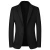 Maiyifu-GJ Men's Casual Wool Blend Sport Coat Vintage Slim Fit 2 Button Suit Jackets Single Breasted Blazer Overcoats (Black,XX-Large) view 1