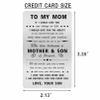 Alotozo Mom Christmas Gifts from Son - To My Mom Wallet Card - Mother Son Gift, Credit Card Size Keepsake view 2