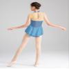 Oyolan Kids Girls Shiny Rhinestone Floral Sleeveless Figure Skating Dress Gymnastics Leotard Ballet Dance Dress Costume Grey Blue C 6 Years view 4