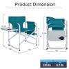 ABCCANOPY Folding Directors Chair Outdoor Camping Chair Makeup Artist Chair with Side Table & Pockets, Lake Blue view 3