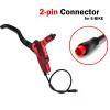 CooMeng Zoom HB876E 2-PIN 4-Pistons E-Bike Electric Power-Off Hydraulic Brake Set with 180mm Rotors, Pre-Bled Hydraulic Disc Brake Caliper Lever for eBike (Included Mounting Adapter) - Red view 2