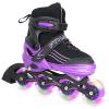 Inline Skates for Girls and Boys, Adjustable Kids Roller Skates with All Light Up Wheels, Patines para Mujer for Kids and Teens, Men and Women Black&Purple Medium view 1
