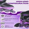 Inline Skates for Girls and Boys, Adjustable Kids Roller Skates with All Light Up Wheels, Patines para Mujer for Kids and Teens, Men and Women Black&Purple Medium view 3