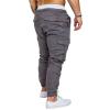 SERYU Working Soft Frill Man Plus Size Regular Breathable Straight Leg Retro Solid Elasticated Waist Festival Men, A-light Gray view 2