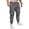 SERYU Working Soft Frill Man Plus Size Regular Breathable Straight Leg Retro Solid Elasticated Waist Festival Men, A-light Gray view 4