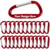 TOPTIE 24PCS Personalized Carabiner Keychains, Engraved Carabiners 3-Inch D Shape Clips, Red Wide Hook view 1