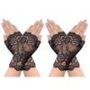 obmwang 2 Pairs Women's Lace Gloves Fingerless Floral Gloves for Bridal Prom Wedding Party Costume Accessories view 1