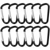 TOPTIE 48PCS Carabiner Keychain, 3 Inch Aluminum D Ring Clips, Spring Snap Hook - Black view 1