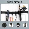 Fishing Wading Belt Rod Holder Adjustable Wader Fishing Waist Belt for Fly Surf Casting Spinning Fishing Pole Fishing Tackle (Black) view 4