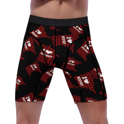 Minnesota I Love Bigfoot Fashion Shorts Boxer Briefs Quick Dry Athletic Underwear for Men M