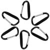 TOPTIE 24PCS Personalized Carabiner Keychains, Engraved Carabiners 3-Inch D Shape Clips, Black Wide Hook view 2