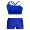 Loodgao Kids Girls 2 Piece Dance Outfits Gymnastics Crop Top with Booty Shorts Sport Tracksuit Swimsuit Clothing Straps-b 13-14 view 2