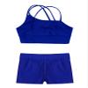 Loodgao Kids Girls 2 Piece Dance Outfits Gymnastics Crop Top with Booty Shorts Sport Tracksuit Swimsuit Clothing Straps-b 13-14 view 4