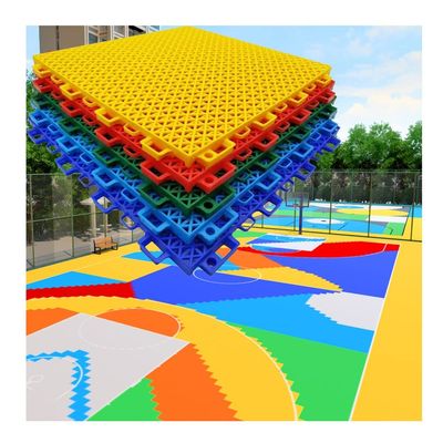 1ft Modular Interlocking Sports Floor Tiles, Basketball Court Outdoor Plastic Sports Floor, Kindergarten Color Puzzle Floor (Color : Red, Size : 1PCS)