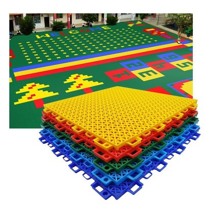 1ft Kindergarten Outdoor Plastic Sports Floor, Modular Interlocking Sports Floor Tiles, Playground Colorful Plastic Puzzle Floor (Color : Green, Size : 1PCS)