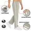 Deyeek Mens Tear Away Basketball Pants Side Zippers Snap Full Open Bottom Breakaway Sweatpants with Zipper Legs Post Surgery Pant Light Grey view 4