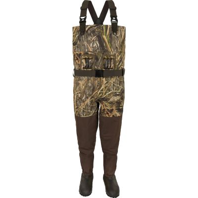 DRAKE WATERFOWL Men's Uninsulated Guardian Elite Vanguard Breathable Hunting & Fishing Durable Waterproof Windproof Waders, Mossy Oak Shadow Grass Habitat, Upper - L/Boot - 10
