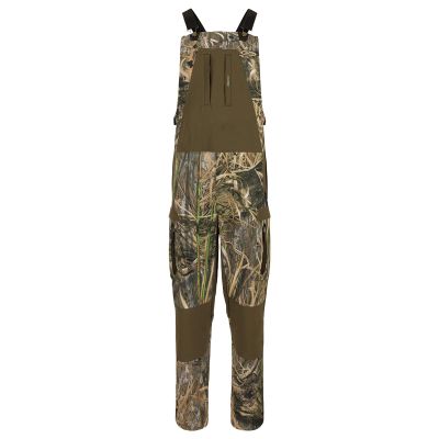 Drake Waterfowl Men's MST Tech Stretch Lightweight Durable Reinforced Camo Hunting Bib, Mossy Oak Shadow Grass Habitat, Large