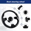 QYMOPAY 12.5inch, 3/4 Inch Axle Marine Steering Wheel Adapter, Anti-Slip Carbon Fiber Steering Wheel for Boats, Yachts, Pontoon Boats Black view 4