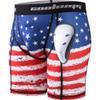 COOLOMG Men Compression Shorts with Cup Athletic Protective Underwear for Baseball Football Lacrosse MMA Hockey, US Flag, M view 1