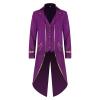 XUNRYAN Mens Trench Coat Medieval Steampunk Knight Templar Tailcoat Victorian Jacket Long Uniform Gothic Halloween Costume view 1