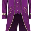 XUNRYAN Mens Trench Coat Medieval Steampunk Knight Templar Tailcoat Victorian Jacket Long Uniform Gothic Halloween Costume view 4