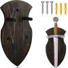 Queekay Wooden Sword Wall Mount Plaque Hanger for Katana Sword Display Stand for Wall Display Plaque with Hardware(Matte Black,Stylish) view 1