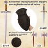 Queekay Wooden Sword Wall Mount Plaque Hanger for Katana Sword Display Stand for Wall Display Plaque with Hardware(Matte Black,Stylish) view 4