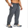 Pudolla Men's Workout Athletic Pants Elastic Waist Jogging Running Pants for Men with Zipper Pockets (Steel Grey 3XL) view 1