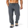 Pudolla Men's Workout Athletic Pants Elastic Waist Jogging Running Pants for Men with Zipper Pockets (Steel Grey 3XL) view 2