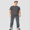 Pudolla Men's Workout Athletic Pants Elastic Waist Jogging Running Pants for Men with Zipper Pockets (Steel Grey 3XL) view 3