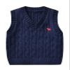 Yimutian Toddler Boys Girls V Neck Knitted Sweater Vest Kids Knitted Vest Cotton Embroidery Doggy Pattern Knitwear Jumpers Navy 5-6 Years view 1