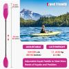 WONITAGO Kayak Paddles with Alloy Shaft and PP Blade, Floating Kayaking Oars, Adjustable 230-250 cm/90-98 Inches, Pink view 2
