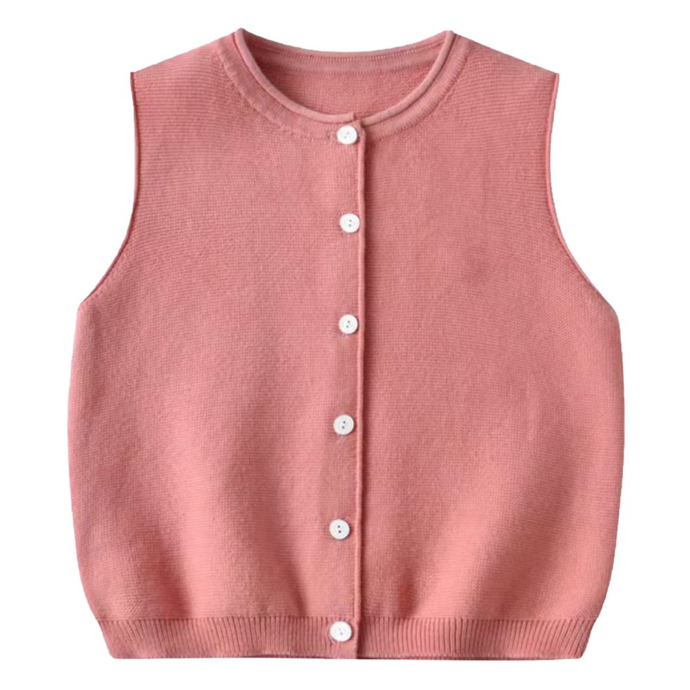 Girls Sweater Vest, Cotton Knitted Sweater Vest Sleeveless Pullover Knitted Waistcoat Solid Color for Boy Girl Baby Red 4-5T