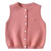 Girls Sweater Vest, Cotton Knitted Sweater Vest Sleeveless Pullover Knitted Waistcoat Solid Color for Boy Girl Baby Red 4-5T view 1