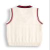 Yimutian Boys Girls V-Neck Knitted Sweater Vest School Uniform Kids Knit Sweater Vest Sleeveless Pullover Waistcoat White 4-5T view 2