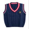 Yimutian Boys Girls V-Neck Knitted Sweater Vest School Uniform Kids Knit Sweater Vest Sleeveless Pullover Waistcoat Royal Blue 4-5T view 1