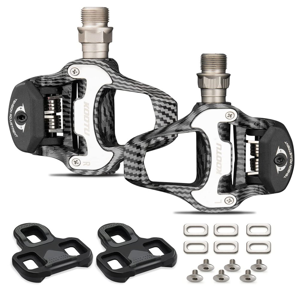KOOTU KEO Bike Pedals 9/16" Universal Road Bike Pedals Bicycle Platform Pedals Clipless Pedals Suitable for Road Bike Spin Bike MTB Indoor Bike