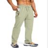 Pudolla Men's Workout Athletic Pants Elastic Waist Jogging Running Pants for Men with Zipper Pockets (Light Green-XX-Large) view 2