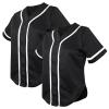 TopTie 2 Pack Women's Baseball Jersey Softball Jersey Button Down Shirts-Black Black-XL view 1