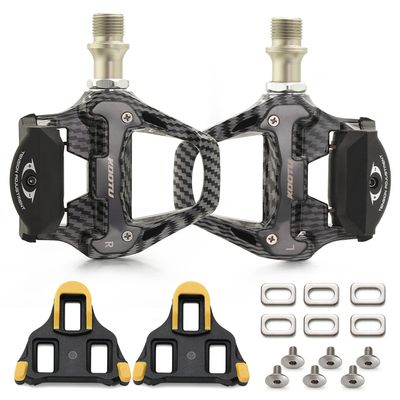 KOOTU SPD Bike Pedals 9/16" Universal Road Bike Pedals Bicycle Platform Pedals Clipless Pedals Suitable for Road Bike Spin Bike MTB Indoor Bike