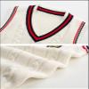 Yimutian Boys Girls V-Neck Knitted Sweater Vest School Uniform Kids Knit Sweater Vest Sleeveless Pullover Waistcoat White 5-6 Years view 3