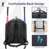 DSLEAF Baseball Bag Backpack with 2 Bat Sleeves, Softball Equipment Bag for Adults with Separate Shoe Compartment Up to US Mens 13 view 4