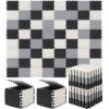 Shihanee Foam Floor Tiles Foam Floor Mats Play Mats Bulk with Borders Interlocking for Gym Nursery Bedroom(64ft,Black, White and Gray) view 1