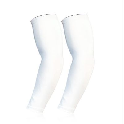 Mcolics Compression Cooling Arm Sleeve UV Sun Protection Elbow Shooter Sleeves For Men Women Cycling Basketball Running Golf (White, X-Large)