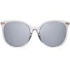 DUCO Oversized Polarized Sunglasses Womens Trendy Mirrored Shades Retro Round Vintage Light Weight UV400 Sun Glasses W016 (33-Transparent Grey Frame Silver Lens) view 1