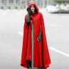 XUNRYAN Womens Cloak Wool Blend Cape Coat Hooded Cloak Maxi Long Cardigans Open Front Poncho Outwear Halloween Costume view 2